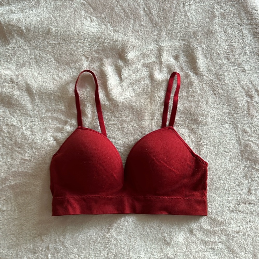 Red Padded Lindex Intimates & Sleepwear Bra Bralette / Size Small